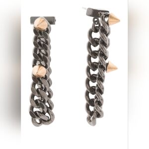 All Saints Black and Gold Chain Earrings
